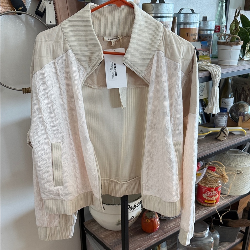 Mystree Pale Pink Quilted Bomber Jacket